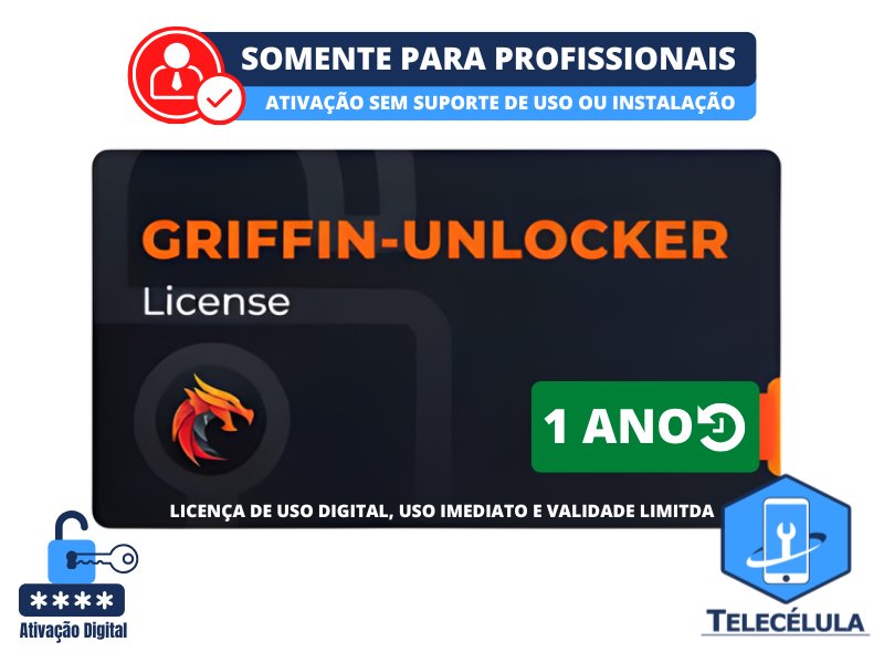 Sem Imagem - GRIFFIN UNLOCKER ATIVA��O DE USO 1 ANO - SOLU��O PODEROSA XIAOMI, HUAWEI, OPPO, SAMSUNG